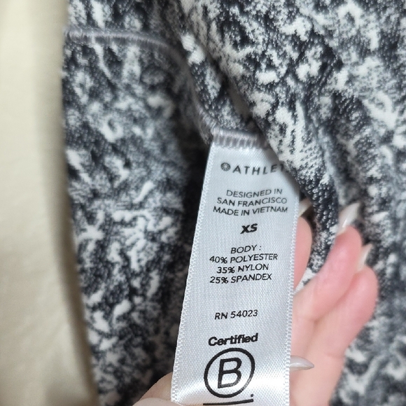 Athleta Exhale Moonflower Jacquard Set Black White Sports Bra & Leggings S/XS - Picture 12 of 16